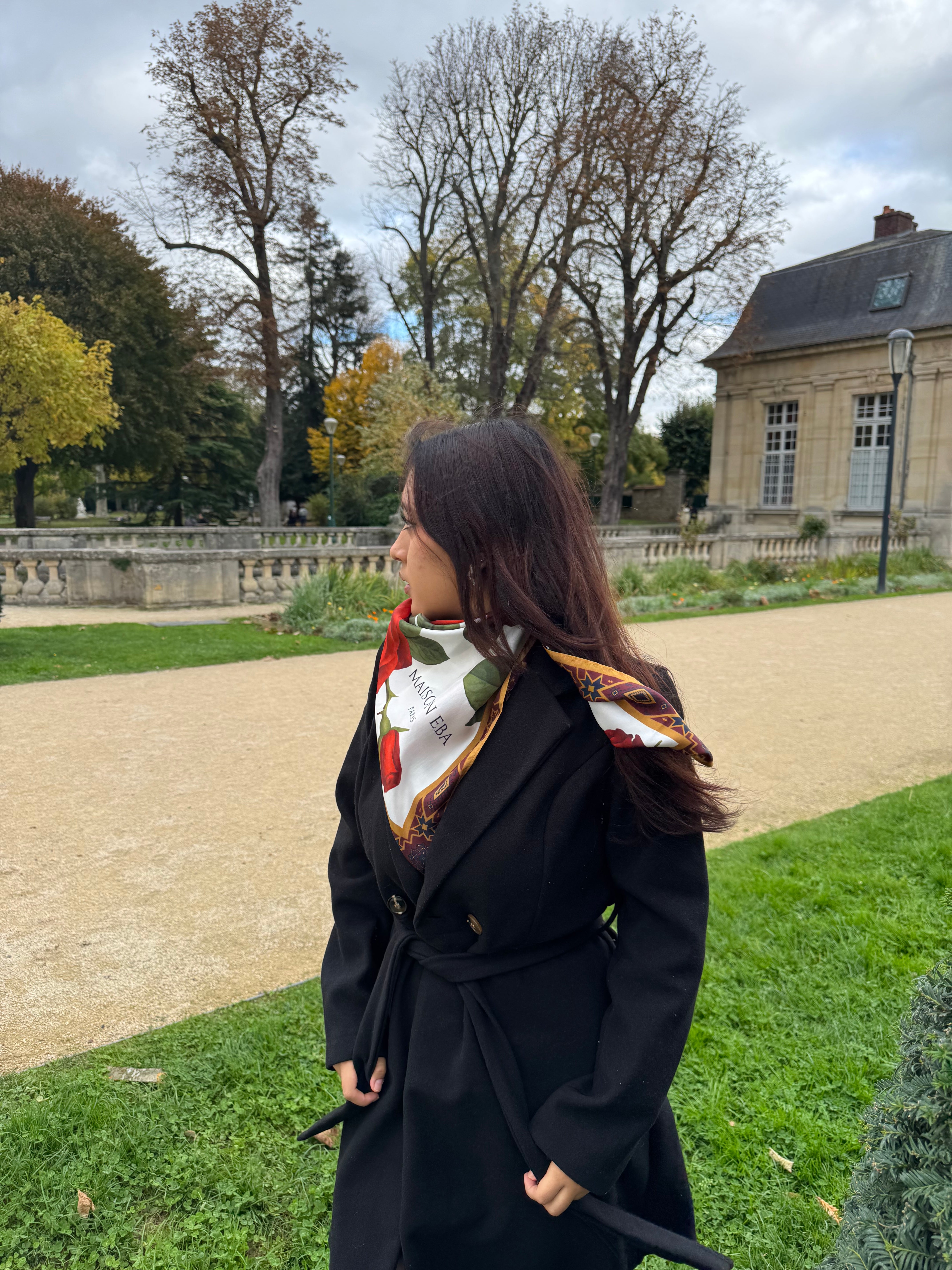 Foulard carré soie - Les Roses de Hafez