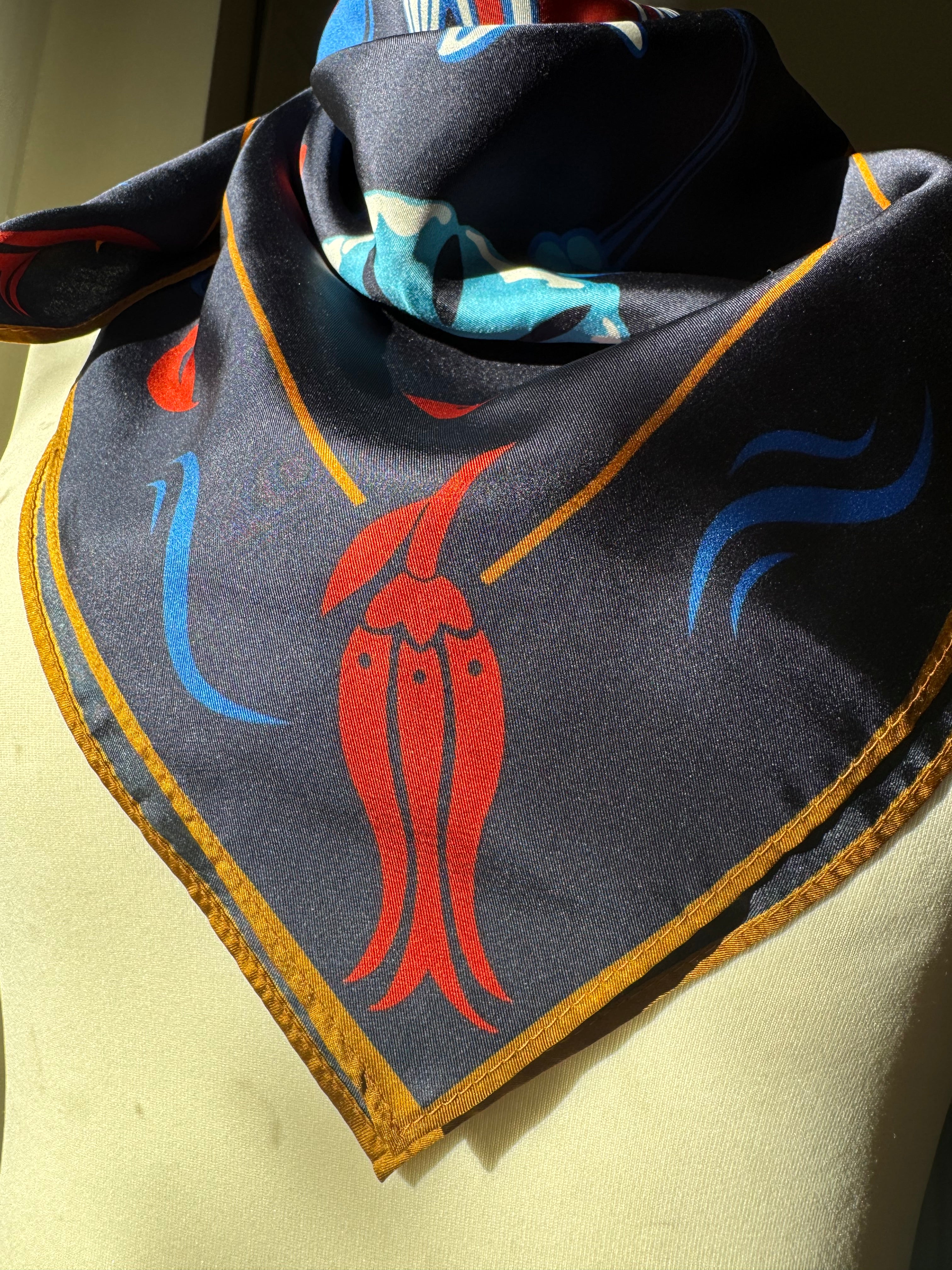 Foulard carré soie - Parfums d'Istanbul