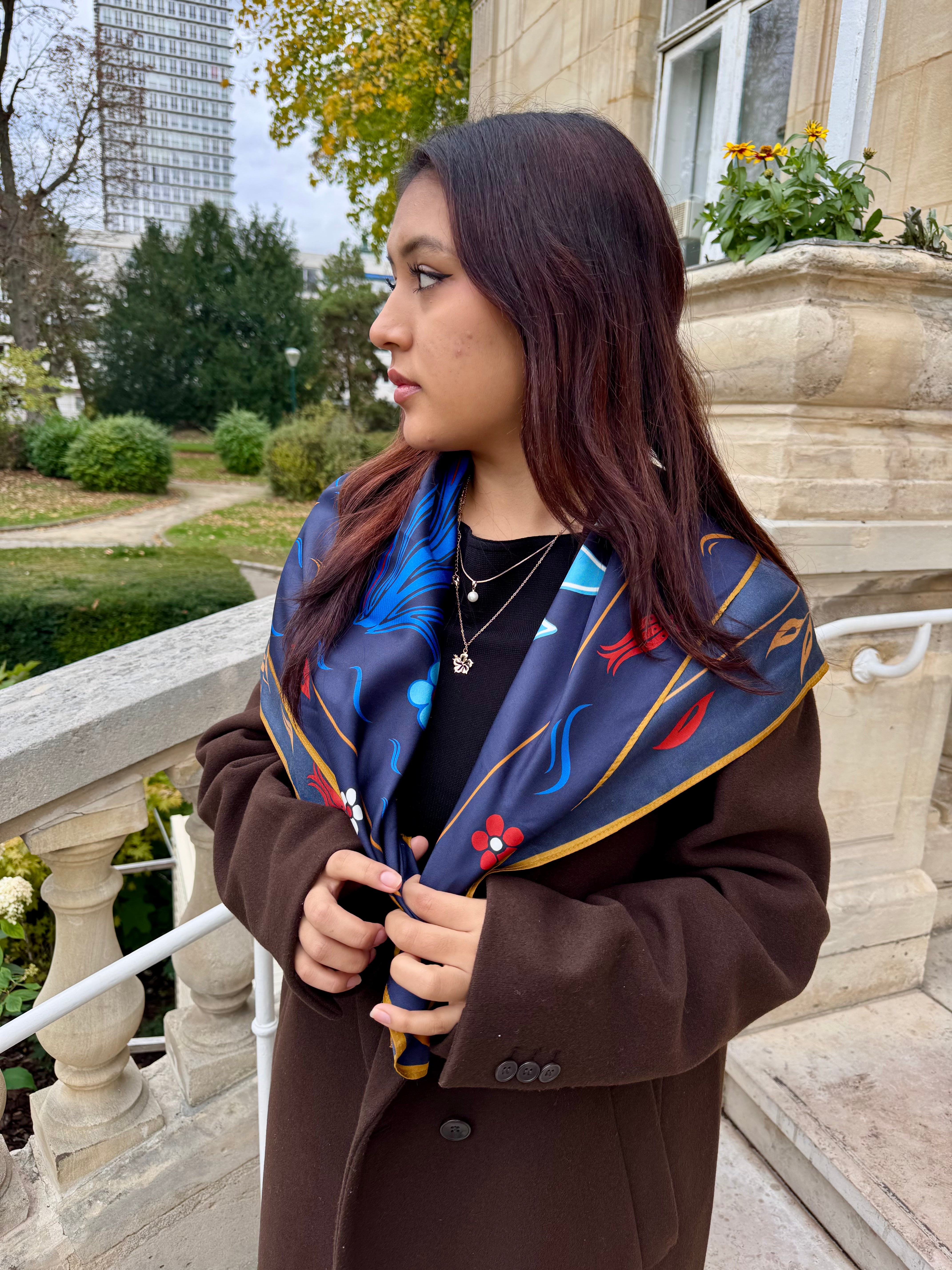 Foulard carré soie - Parfums d'Istanbul