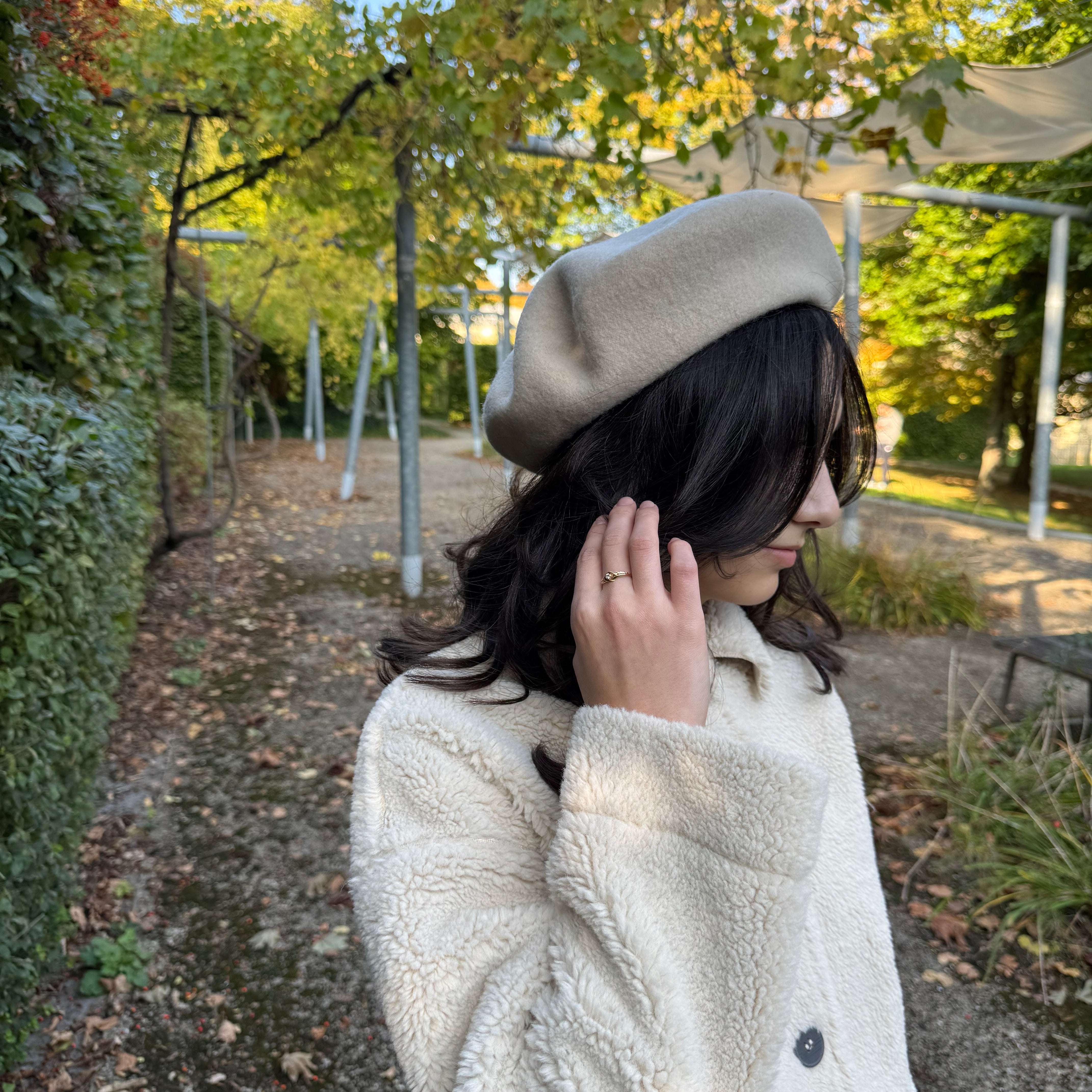 béret ivoire écru pour femme