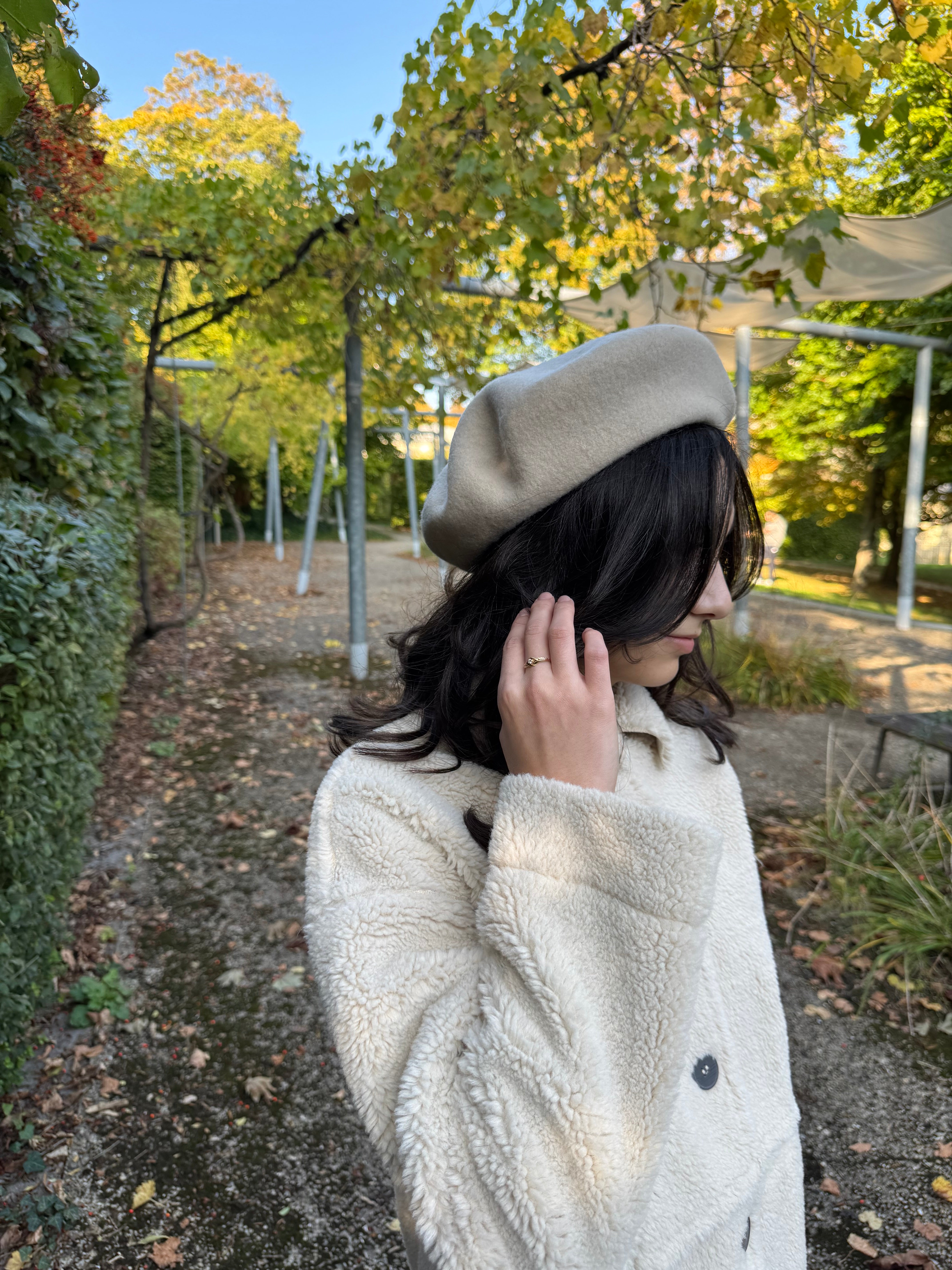 béret ivoire écru pour femme