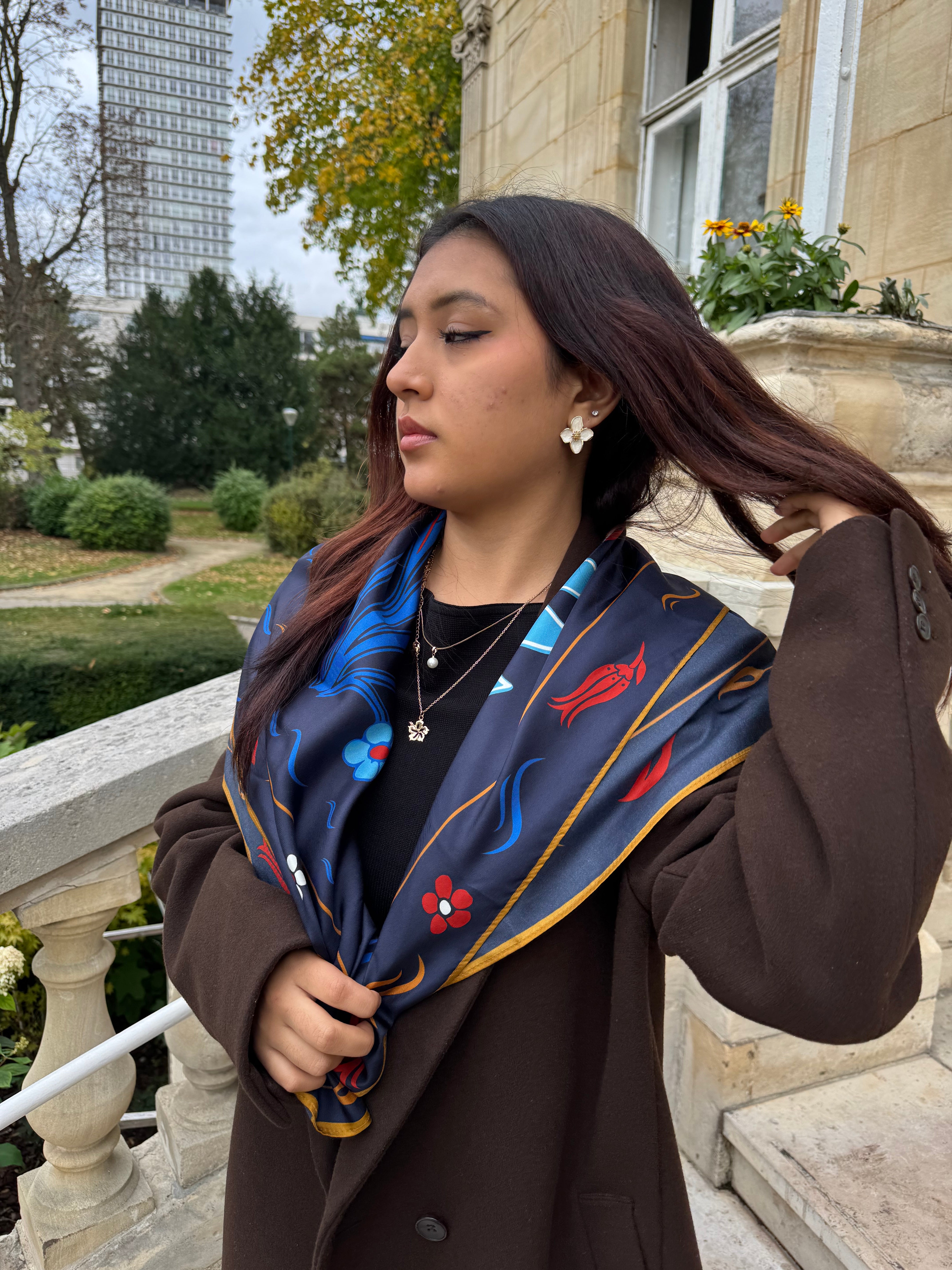 Foulard carré soie - Parfums d'Istanbul