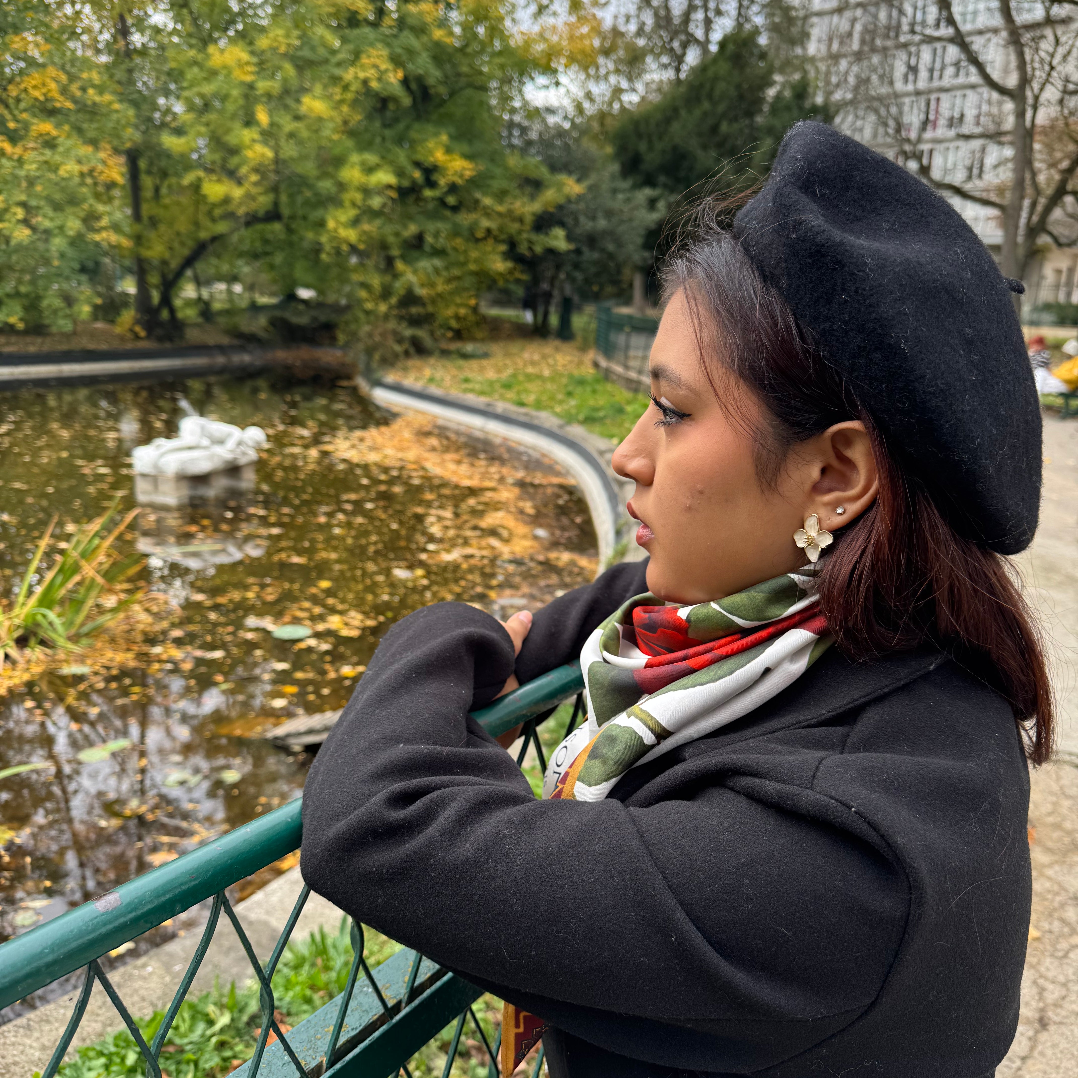 béret noir en laine wool beret