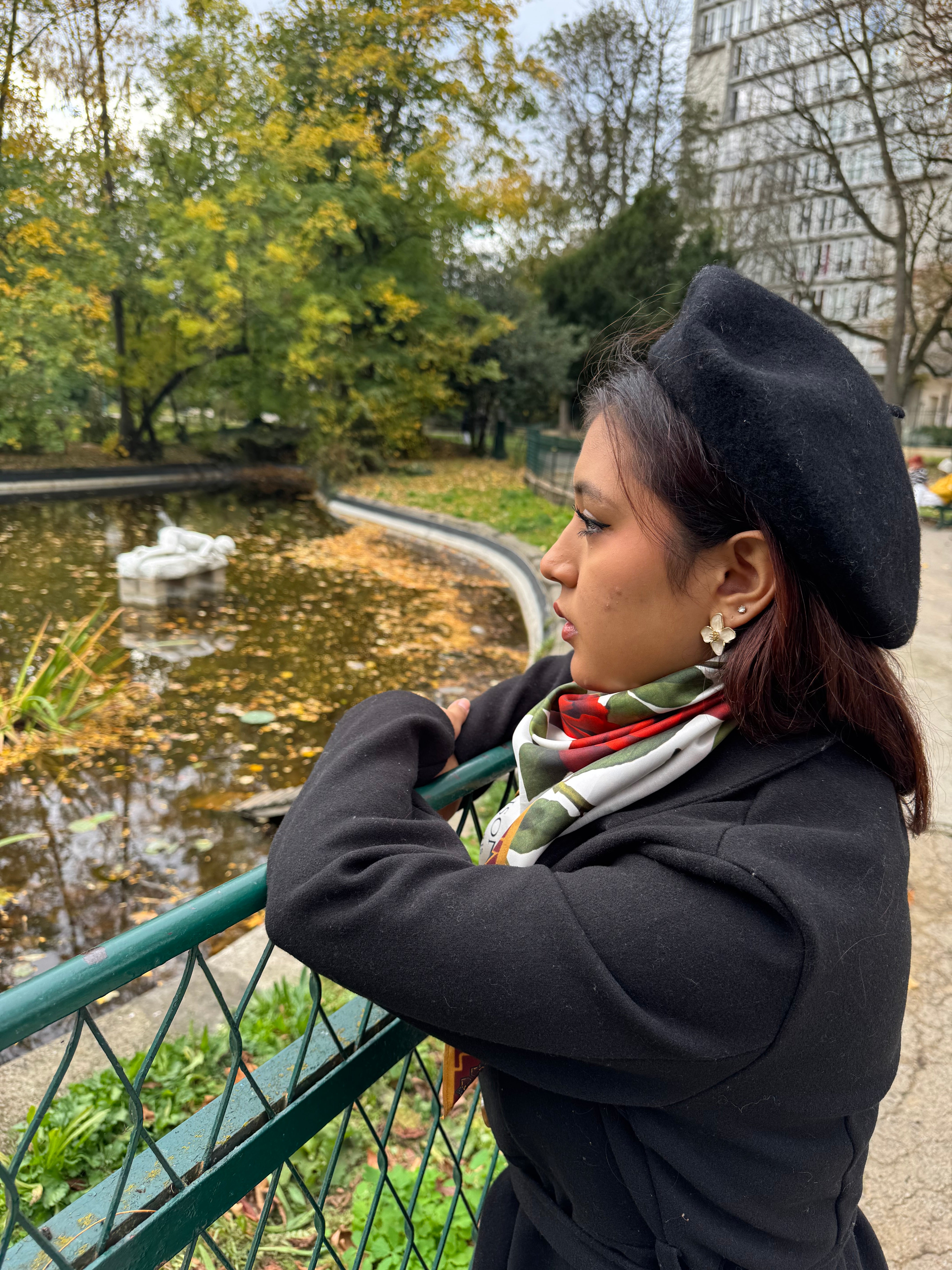 béret noir en laine wool beret