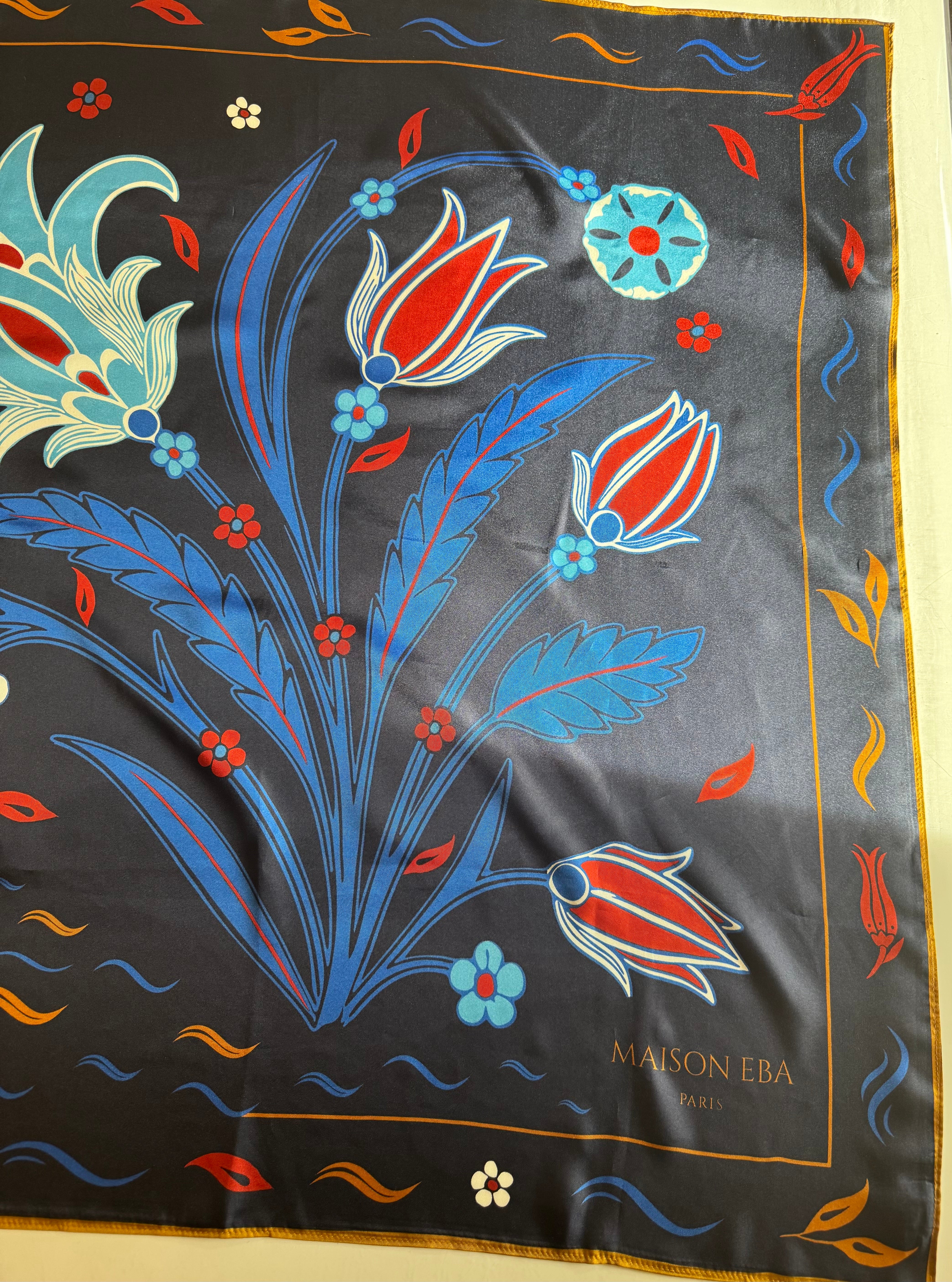 Foulard carré soie - Parfums d'Istanbul