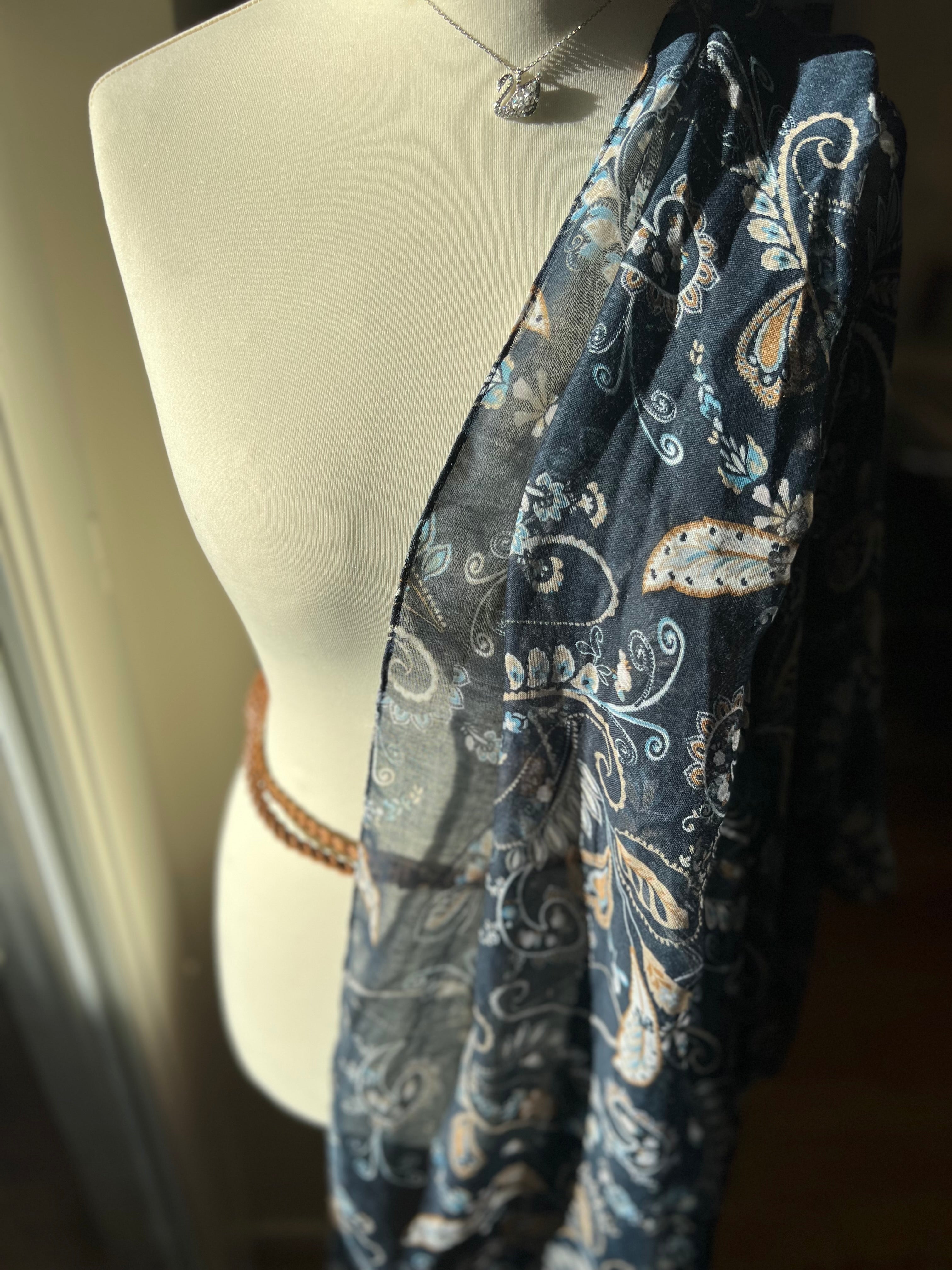 Étole Paisley Bleu Marine