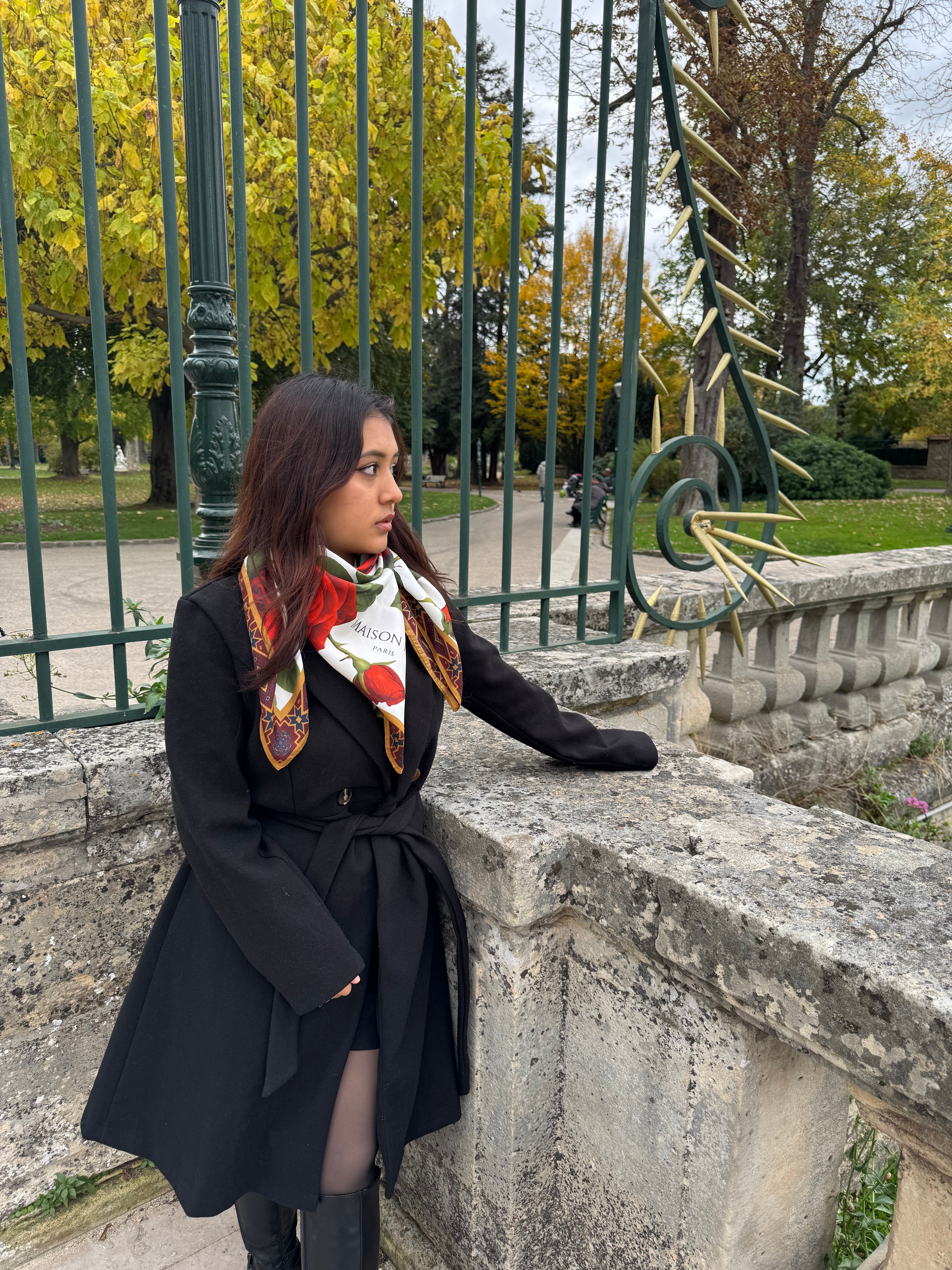 Foulard carré soie - Les Roses de Hafez