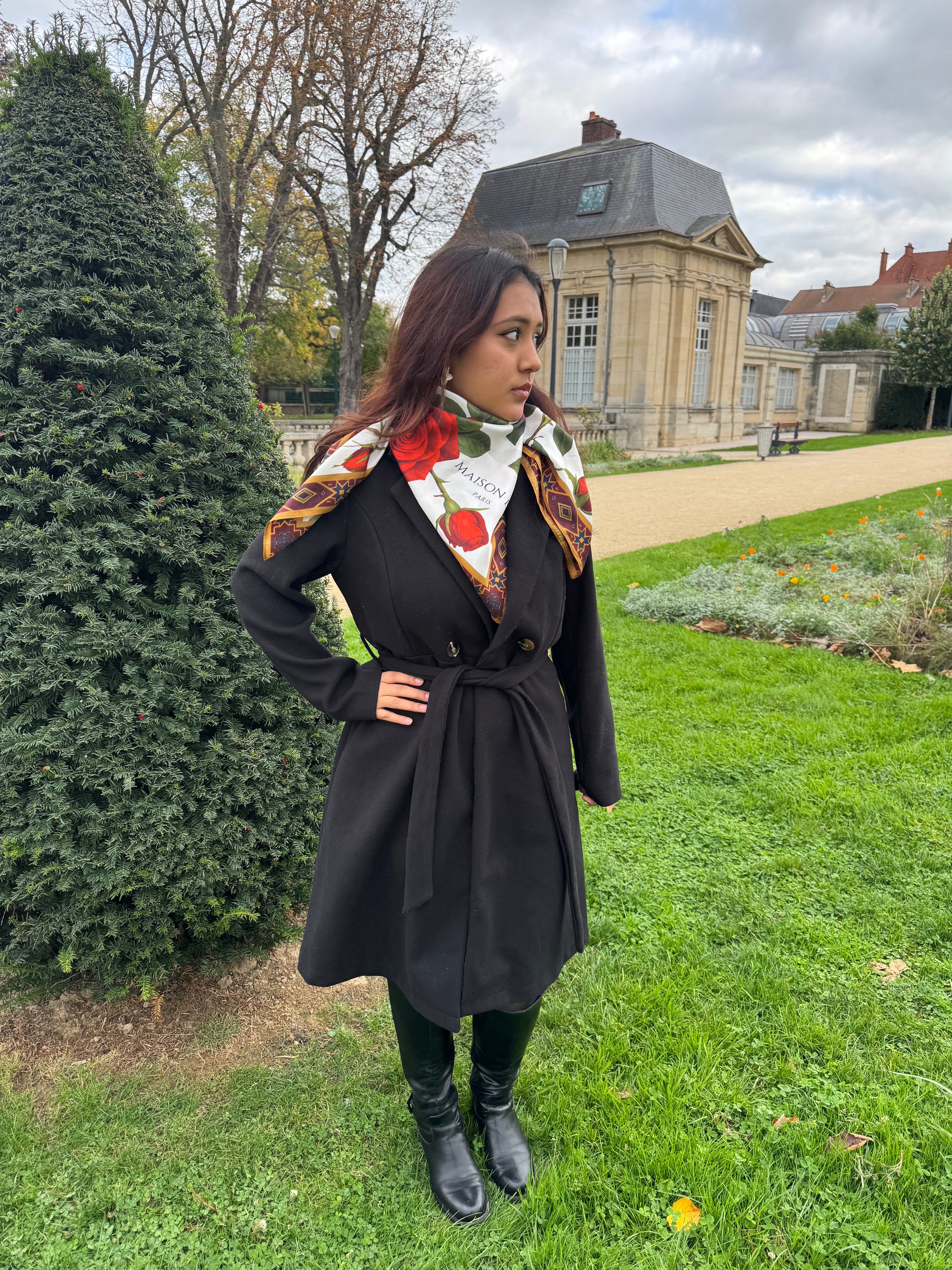 Foulard carré soie - Les Roses de Hafez