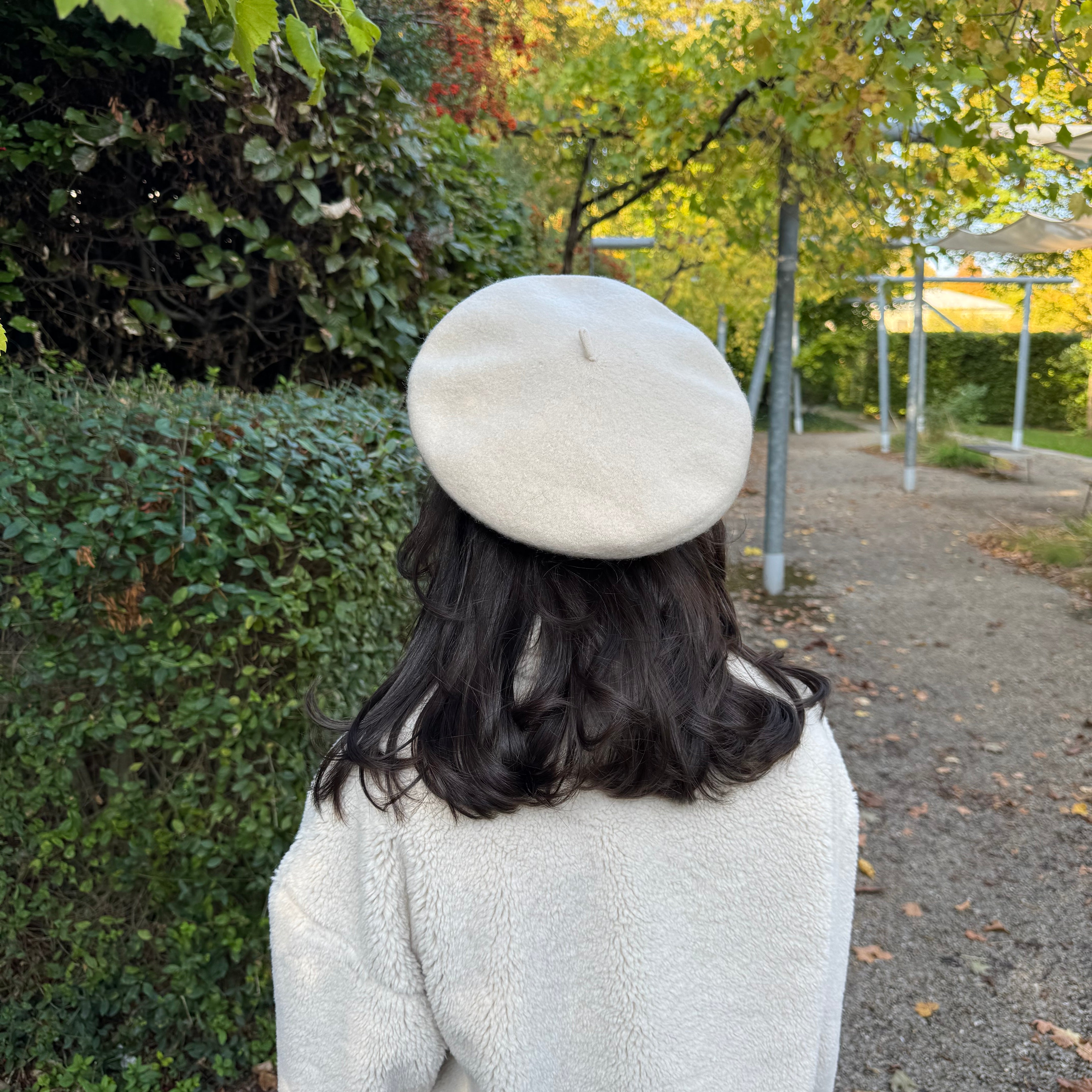 béret en laine couleur ivoire écru
